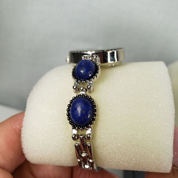 Woman\'s Stainless Steel Water Resistant Watch With Lapis Lazuli Stone 7 1/2 inch main image 3